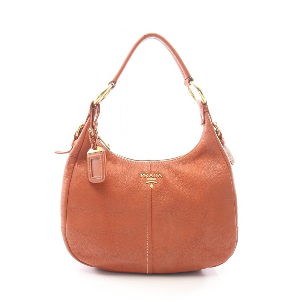 Prada Shoulder Bag Leather Brown Used #308626P91B